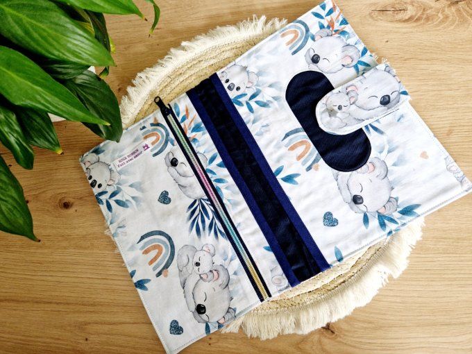 Pochette à langer Panda bleue