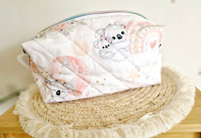 Trousse de toilette koalas rose