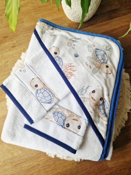 Ensemble Cape De Bain Tortue Bleu